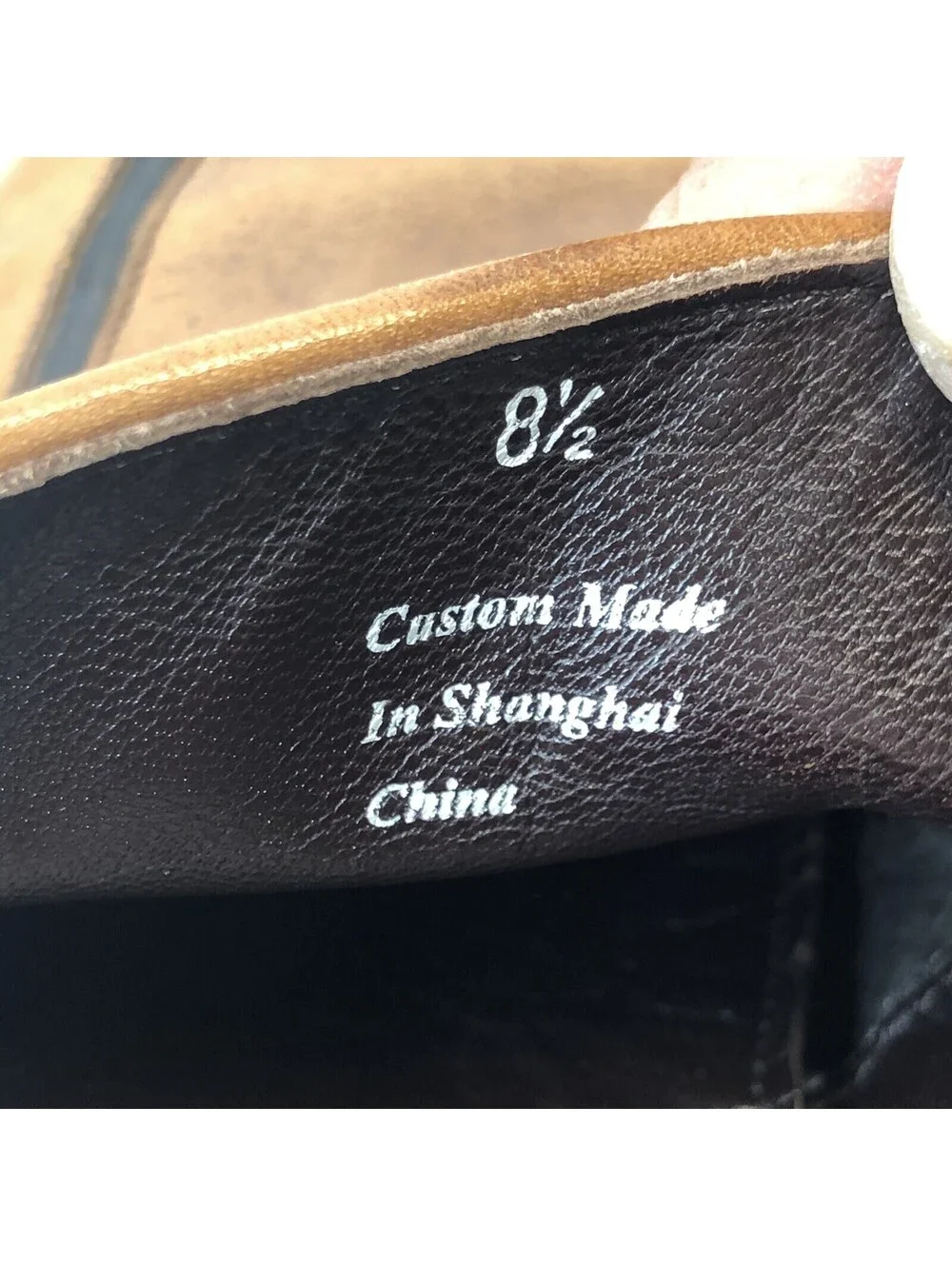 PETER HUBER Men's Brown Leather Dress Shoes Loafers Custom Made ShanghaI Sz 8.5